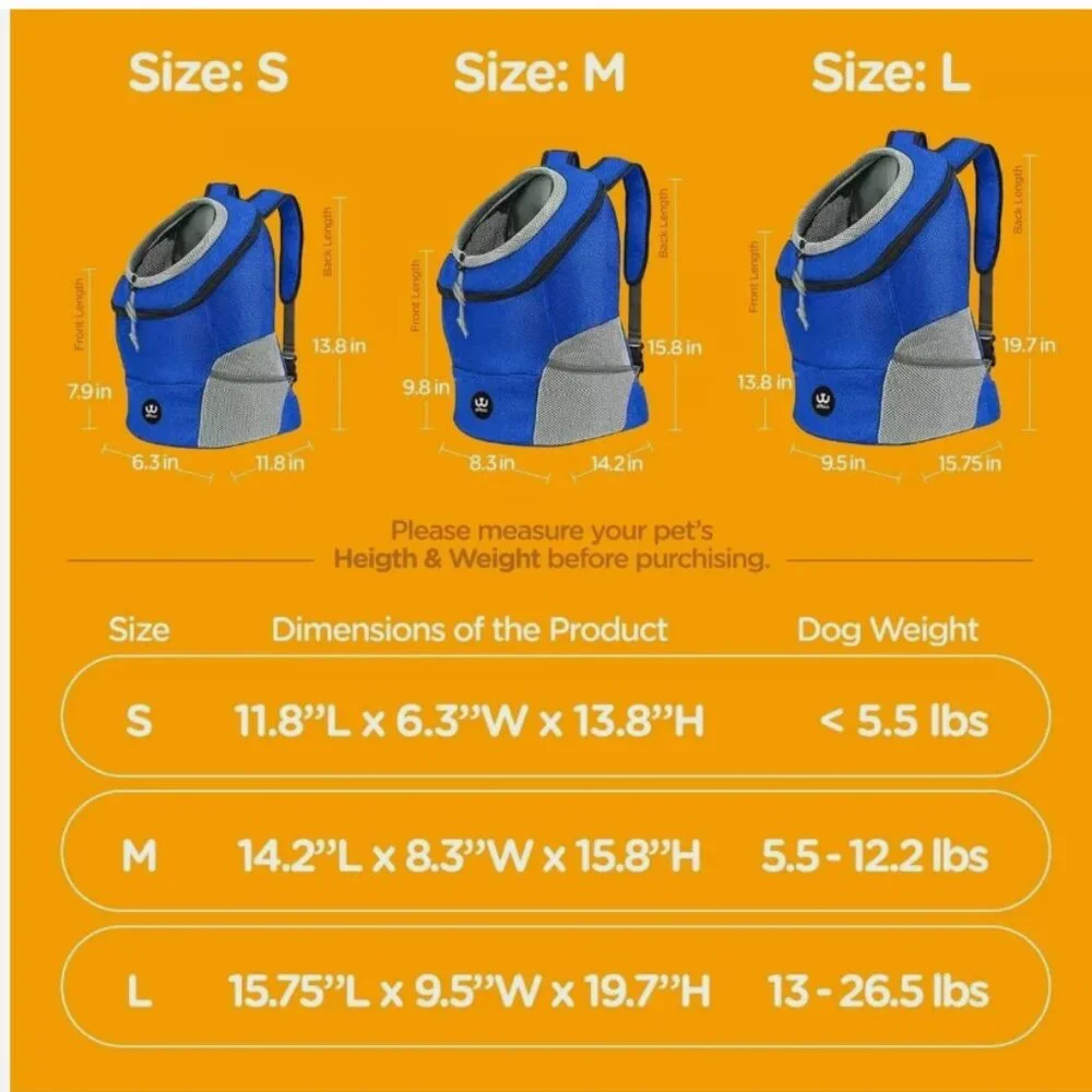 WUFFIE pet Carrier Backpack for Small Medium Large Dogs, Adjustable Breathable
